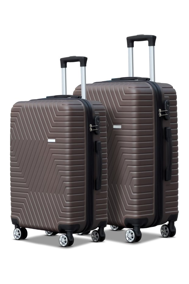 Lightweight 2PCS SET (20/24 Inch) ABS Luggage Hard Shell Trolly with smooth spinner wheels