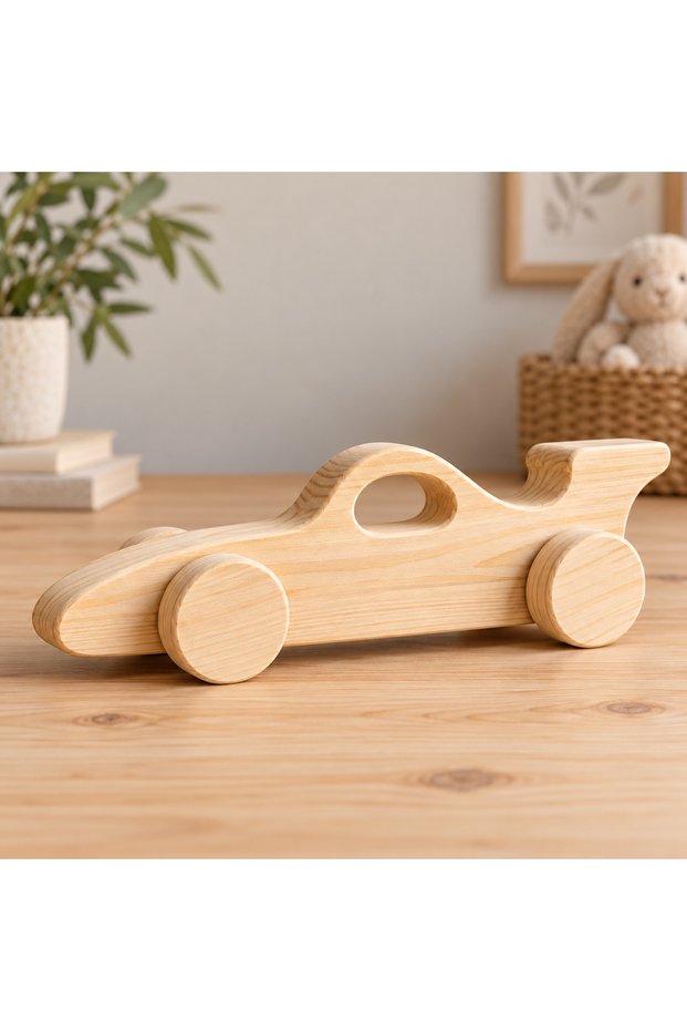 Wooden Paintable Toy Car, Handmade, Natural, Gift-Quality Toy