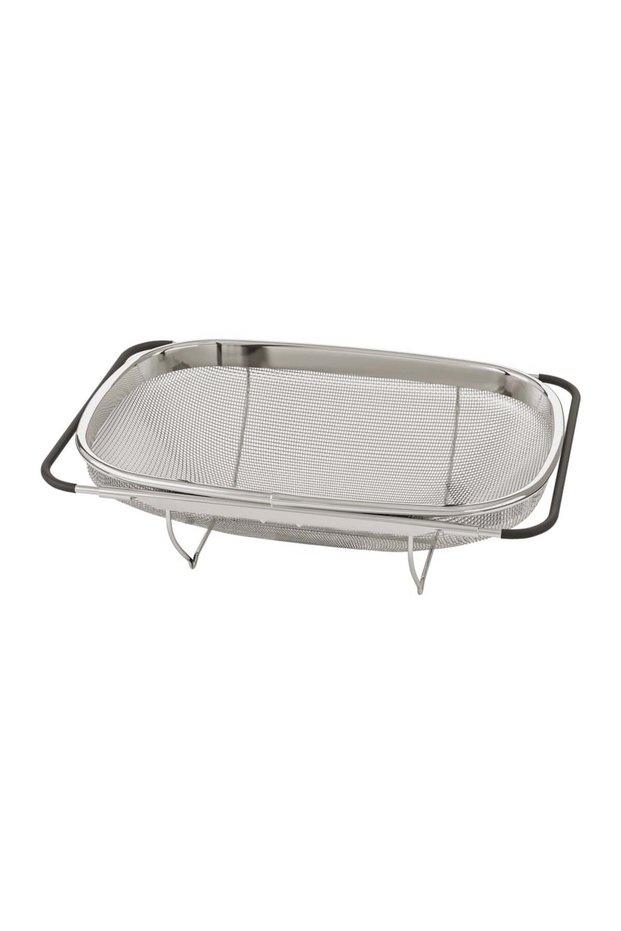 IDEALISK Colander, stainless steel/black, 34x23 cm