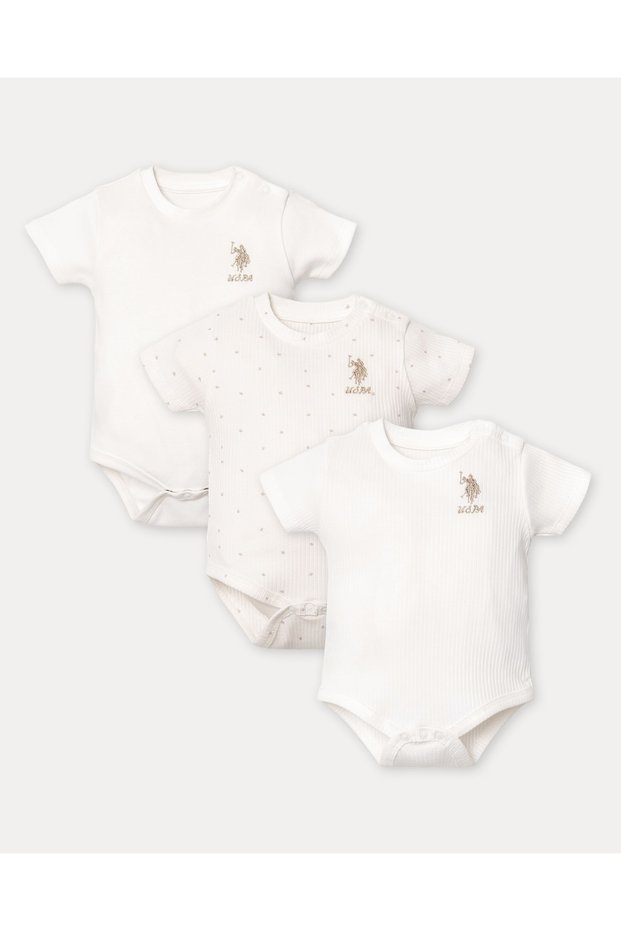 Usb2953 White Baby 3-Piece Bodysuit