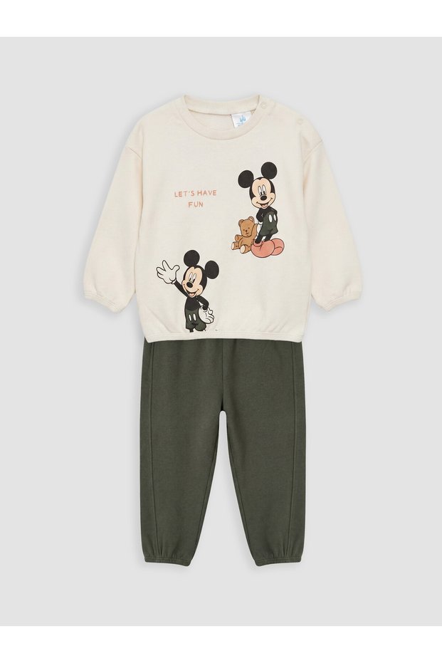 Lcw Baby Beige Printed Baby Boy Set