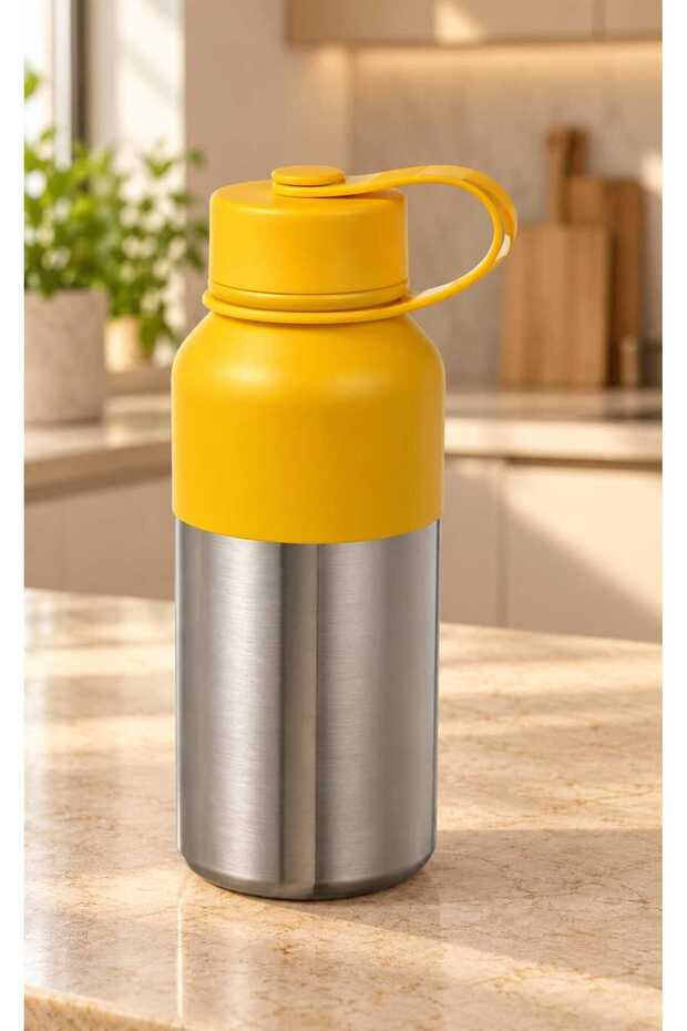 Hetlevrad Thermos, Stainless Steel, Yellow, 0.5 Liters.