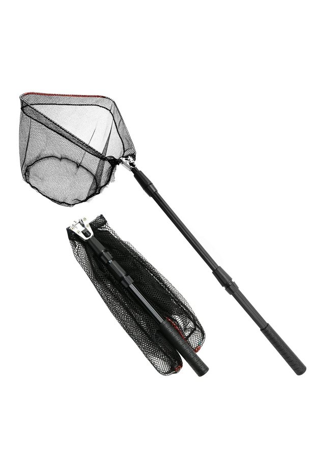 Portable Telescopic Fishing Net with Triangular Mesh Head and Collapsible Handle