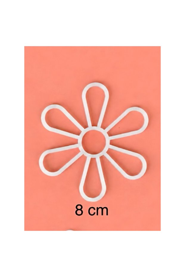 Flower Canvas Bag Motif 8X8 cm 6 Petals 10 Pieces