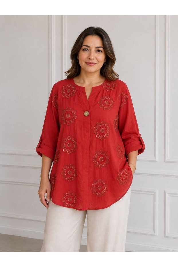 Imported Sequin Embroidered Blouse