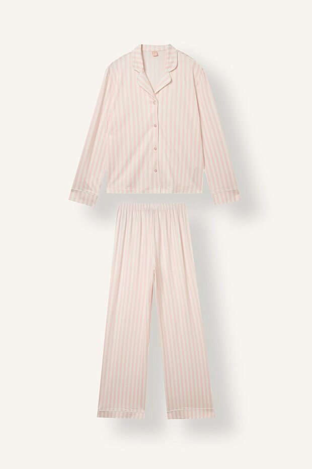 Ultra Soft Pajama Set, Regular Fit, Striped Long-Sleeved Top and Long Pants, G2395Ax26Au.