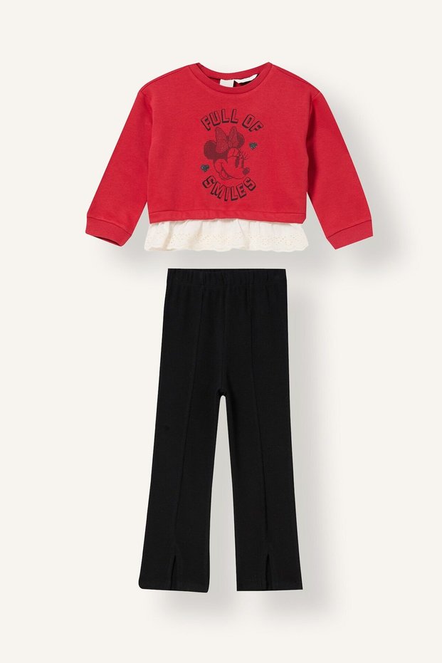 Disney Minnie Mouse Printed Ruffled and Slit-Hemmed 2-Piece Set for Baby Girls I8941A526Wn