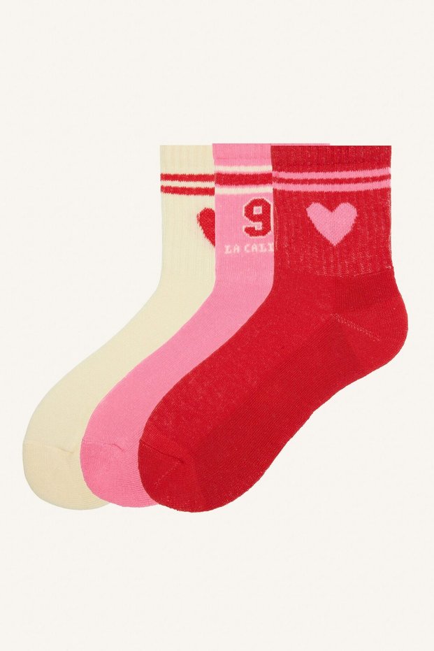 Patterned 3-Pack Cotton Winter Socks for Girls I5726A8Ns