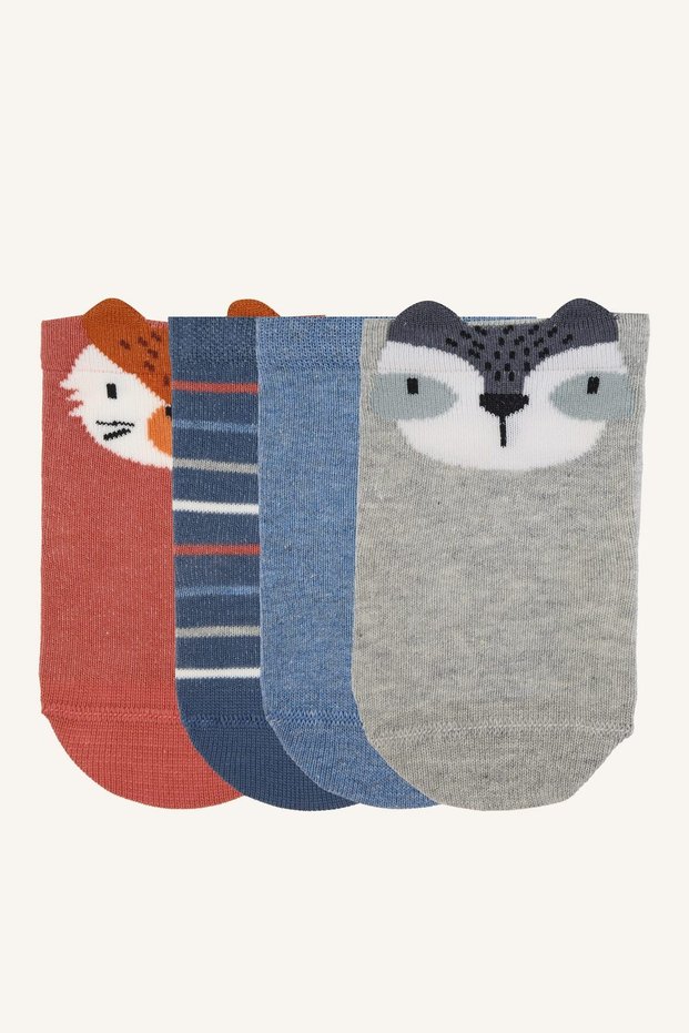 3D Ear Detail Figured 4-Pack Cotton Long Socks for Baby Boys I8548A5Ns