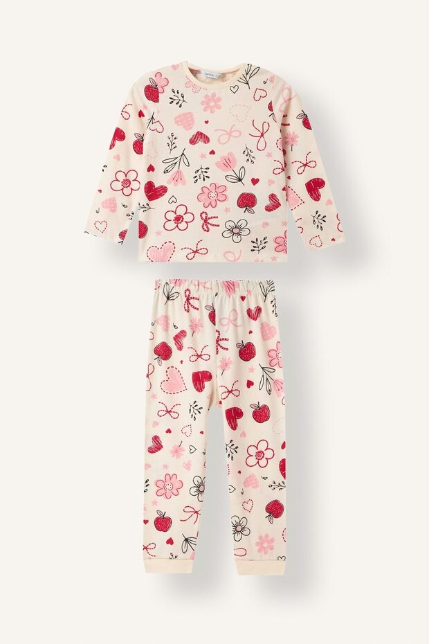 Floral 2-Piece Pajama Set with Bicycle Collar for Baby Girls I8730A526Wn