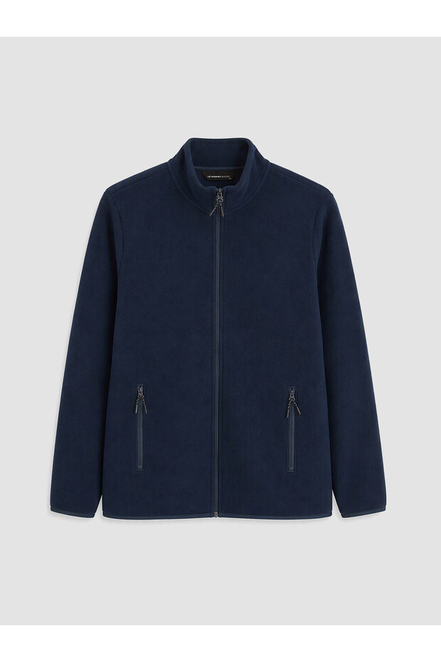 Men's Zippered Sweatshirt with Stand Collar