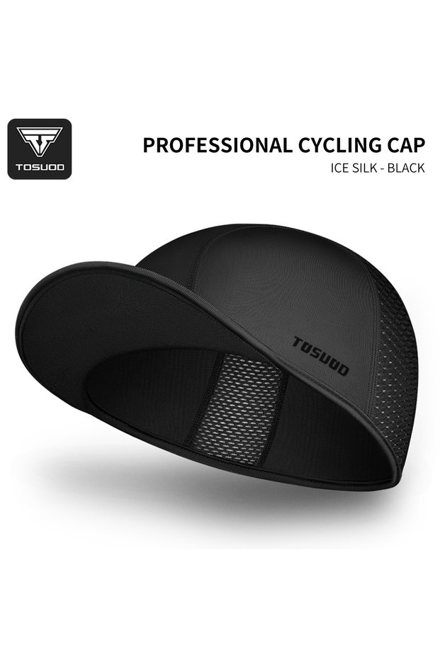 black TOSUOD Spring Summer Cycling Cap Sun Protection Sports Hat Breathable Sweatband Elasticity Bic