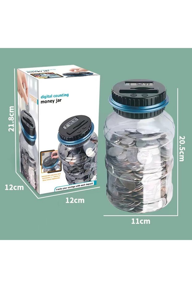 euro Creative Smart Counting piggy Bank 1.8L Pound, euro and dollar piggy bank Large bucket piggy ba