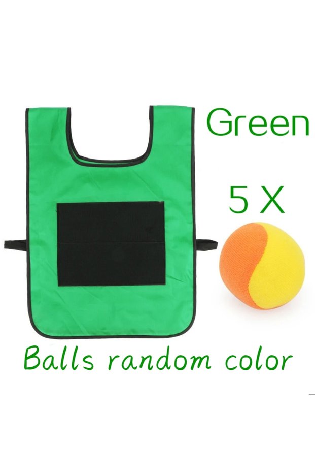 Small Green Kids Sticky Ball Vest Game Set, Outdoor Parent-Child Throwing Dodge Target Vest Sensory