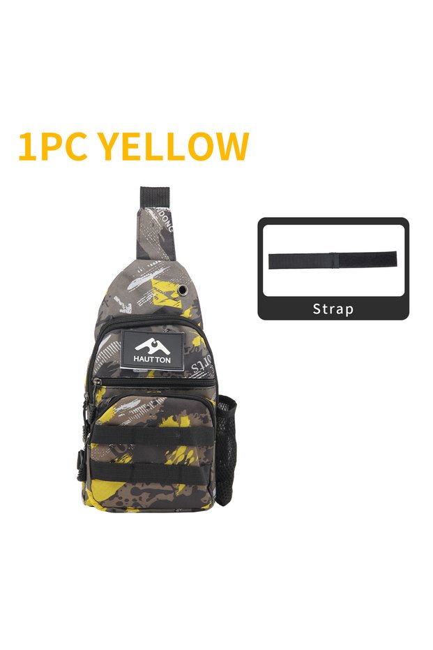 Yellow HAUT TON Multifunctional Lure Fishing Rod Bag Large Capacity Storage Space For Fishing Gear A