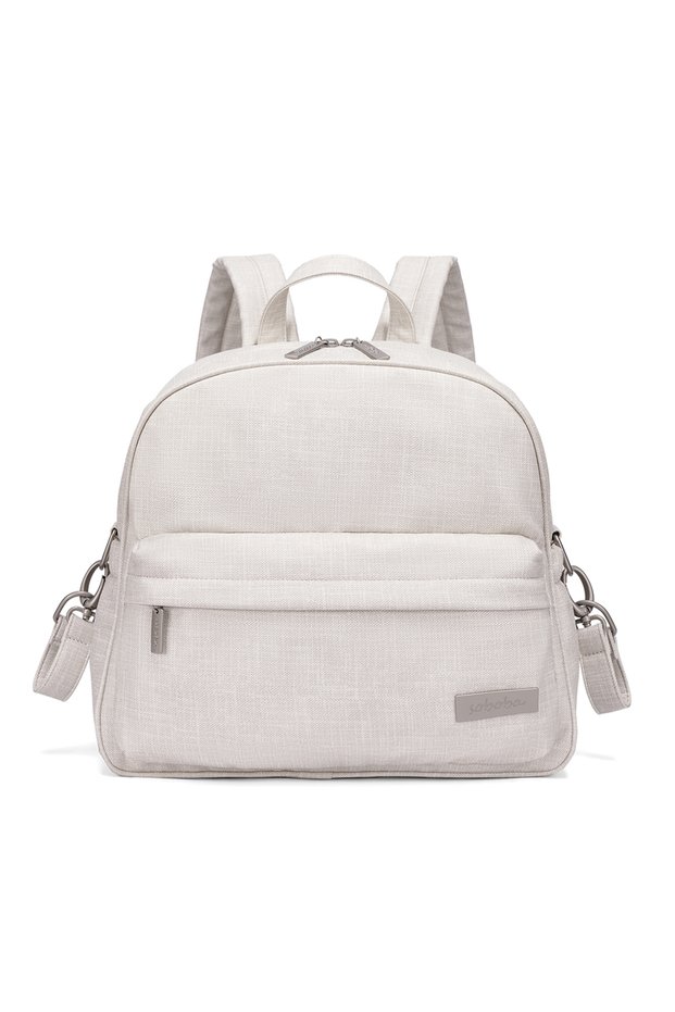 Beige Soboba Stylish Diaper Backpack for Women Solid Fashion Waterproof Large Capacity Multi-funcion