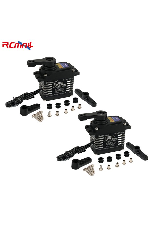 2PCS 180 Degree 2PCS 70KG High Torque High Voltage Metal Gear Digital Servo IP68 Brushless Motor Rob