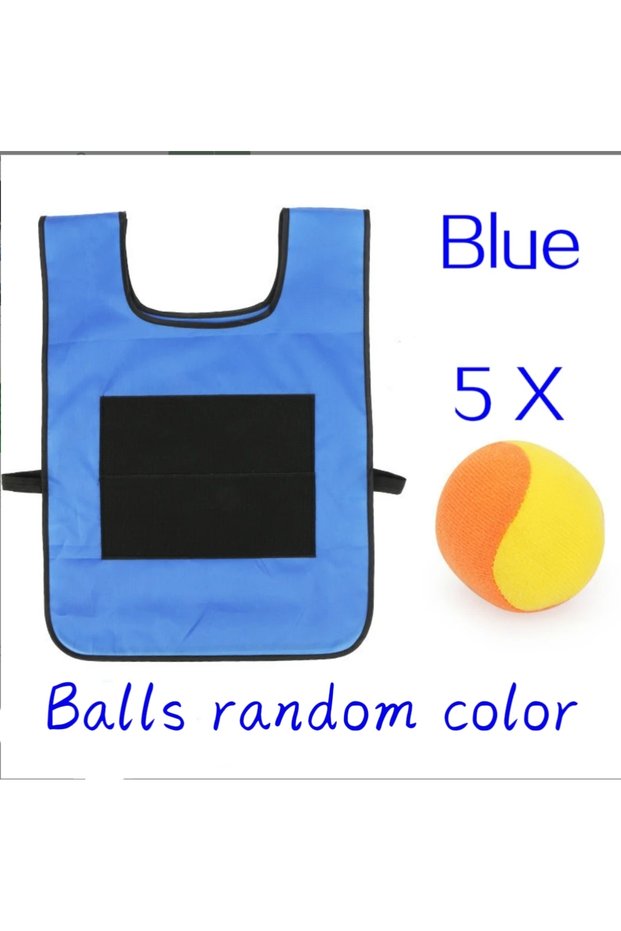 Small Blue Kids Sticky Ball Vest Game Set, Outdoor Parent-Child Throwing Dodge Target Vest Sensory T