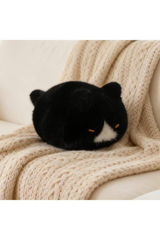 B 13cm Black Lying Cat Siamese Kitten Plush Toy Cartoon Lifelike Kitten Dolls Animal Artificial Touc