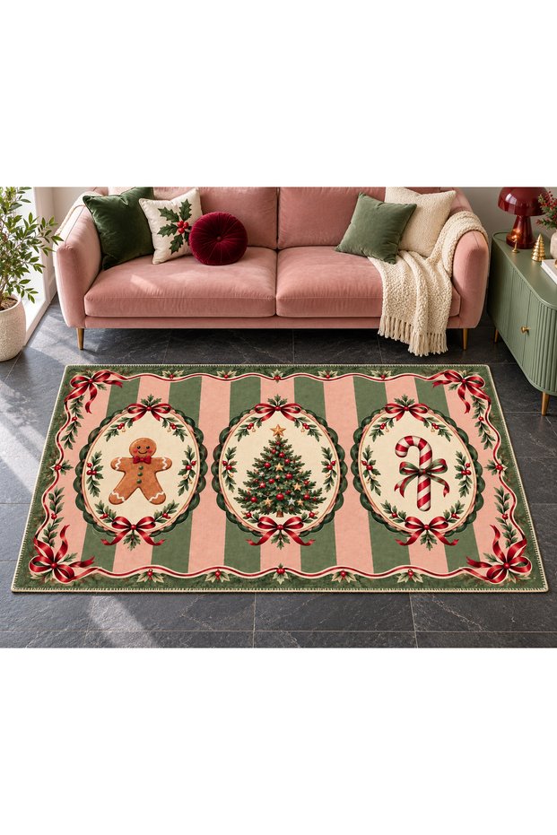 Eta New Year-Themed Patterned Woven Rug Eta4477