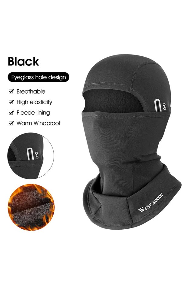 0201343Black WEST BIKING Balaclava Cycling Cap Winter Warm Running Scarf Bike Full Face Cover Headwe