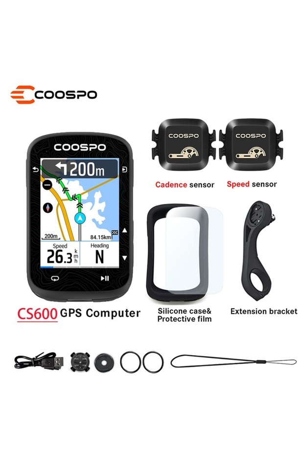 CS600 with 2BK467 Touch-screen COOSPO CS600 Bike Computer GPS Colorful Map Navigation Wireless Smart