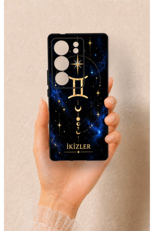 Vivo V29 Compatible Silicone Case with a Gemini-Themed Pattern.