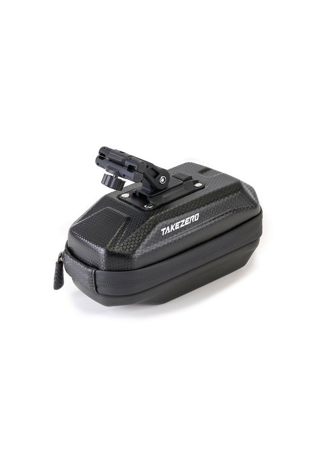 black TAKEZERO BBG146 Bike Saddle Bag Hard Shell Quick Release Adjustable Bracket Underseat Storage