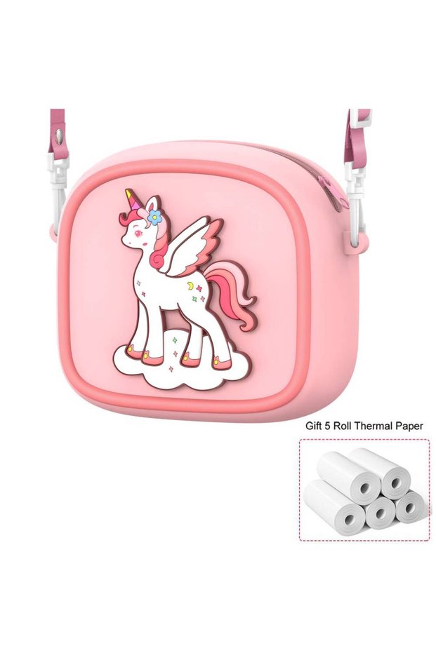 Pink storage bag AMORUS Kids Camera Instant 1080P HD Dual Lens Selfie Digital Camera for Girls Boys