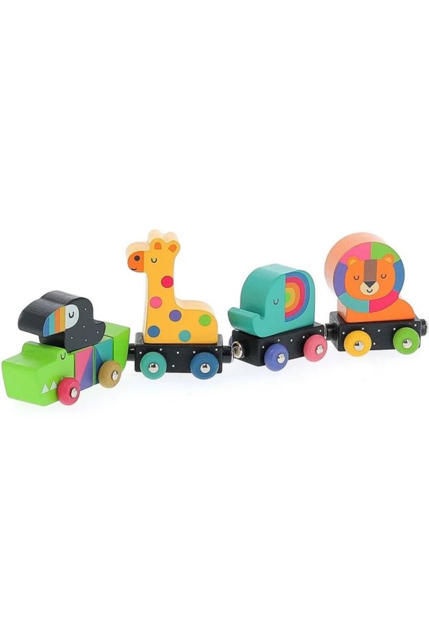 Magnetic Wooden Colorful Animals Train
