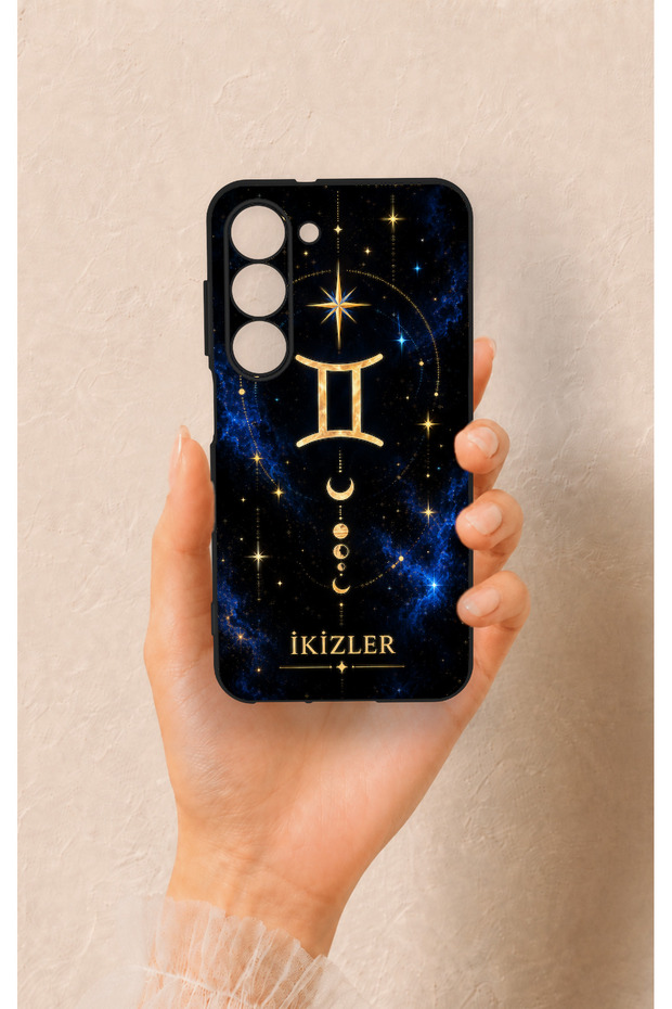Samsung S23 Compatible Silicone Case with a Gemini-Themed Pattern.