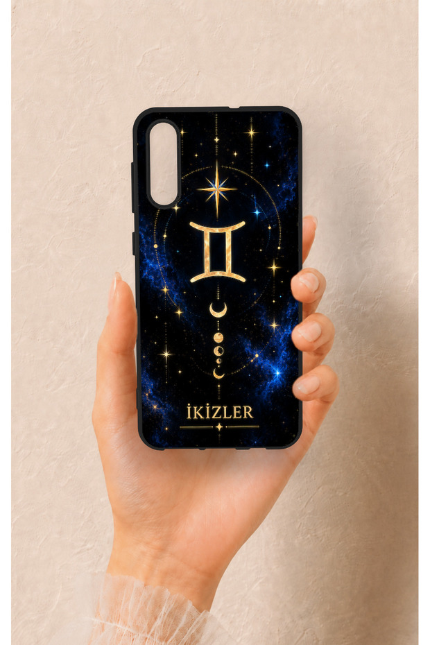 Samsung A50 Compatible Silicone Case with a Gemini-Themed Pattern.