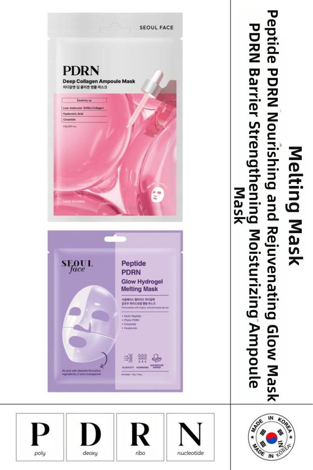 Salmon DNA PDRN Hydrating Ampoule Mask 23 g and Peptide PDRN Melting Glow Mask 34 g