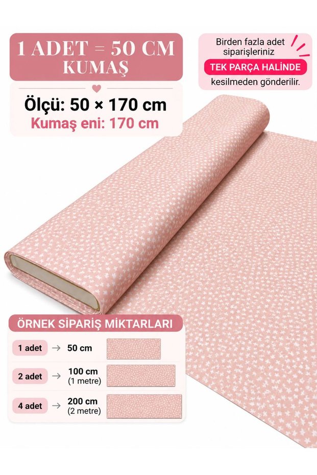 100% Cotton Patterned Poplin Fabric - Floral - (50×170cm)