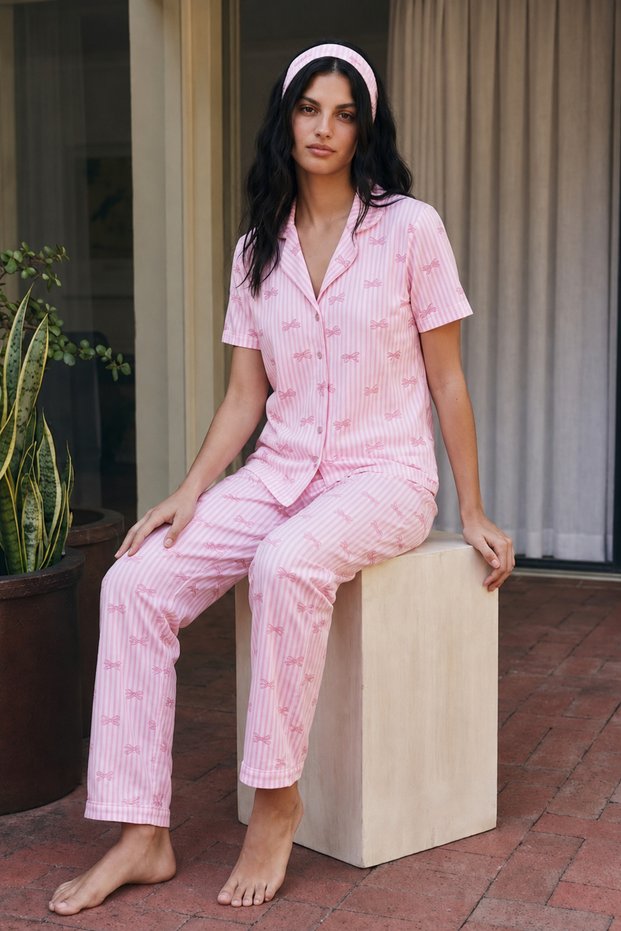Viscose Blend Homewear Pink Pajama Set
