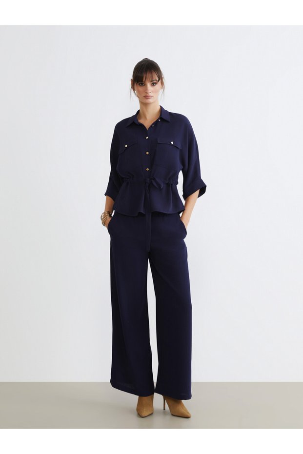 Trendy Picks from Kübra Butik: Women's Wide-Leg Pants with a Drawstring Waist