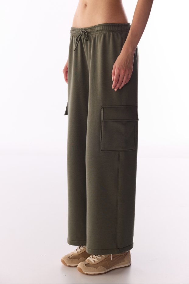 Khaki Inner Polar Cargo Pants