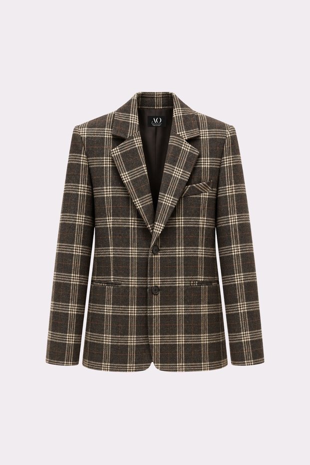 Premium belvion blazer checkered wool jacket