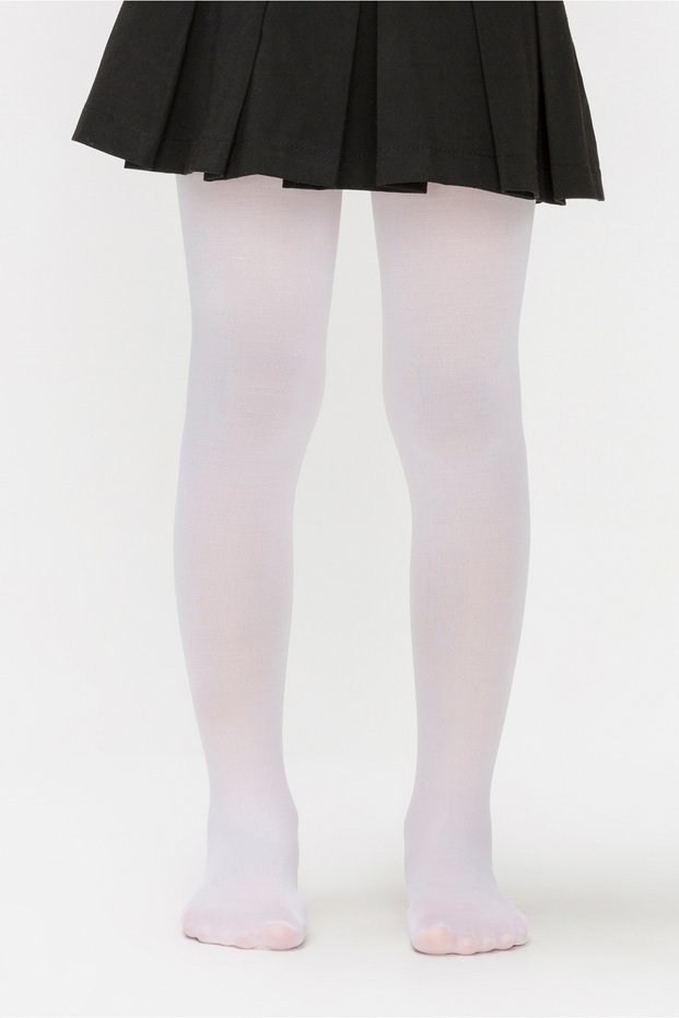 Girl's Pretty 20 White Pantyhose