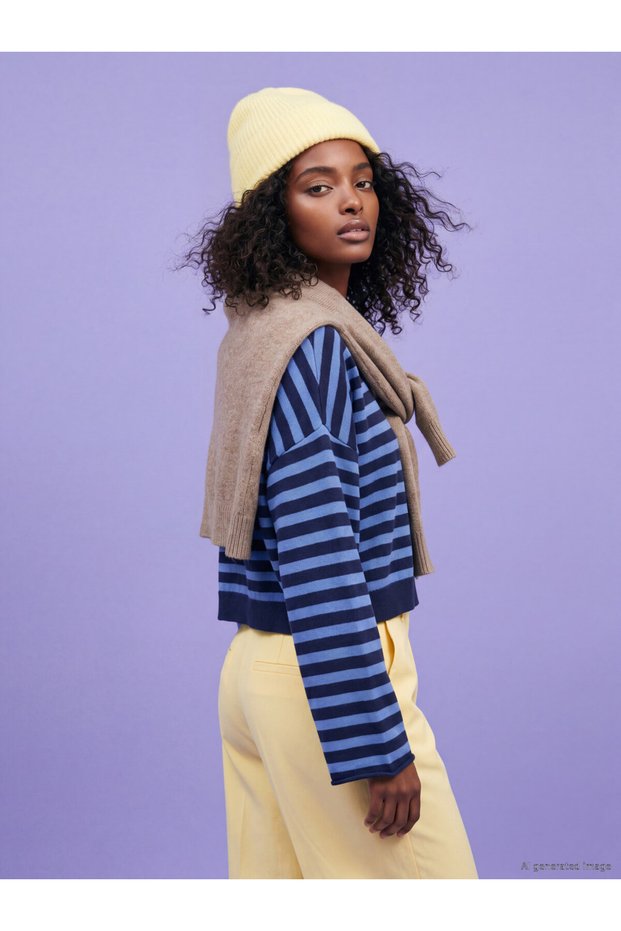 I Striped Loose Fit Women's Knitwear Sweater from Freezen Store