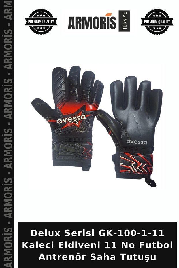 Delux Series GK-100-1-11 Goalkeeper Gloves, Size 11, Soccer Coach Field Grip