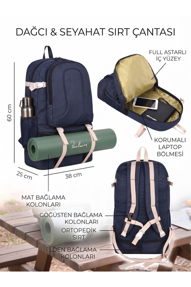 Luxury Canvas Mountaineering Backpack with Gusseted Back Panel