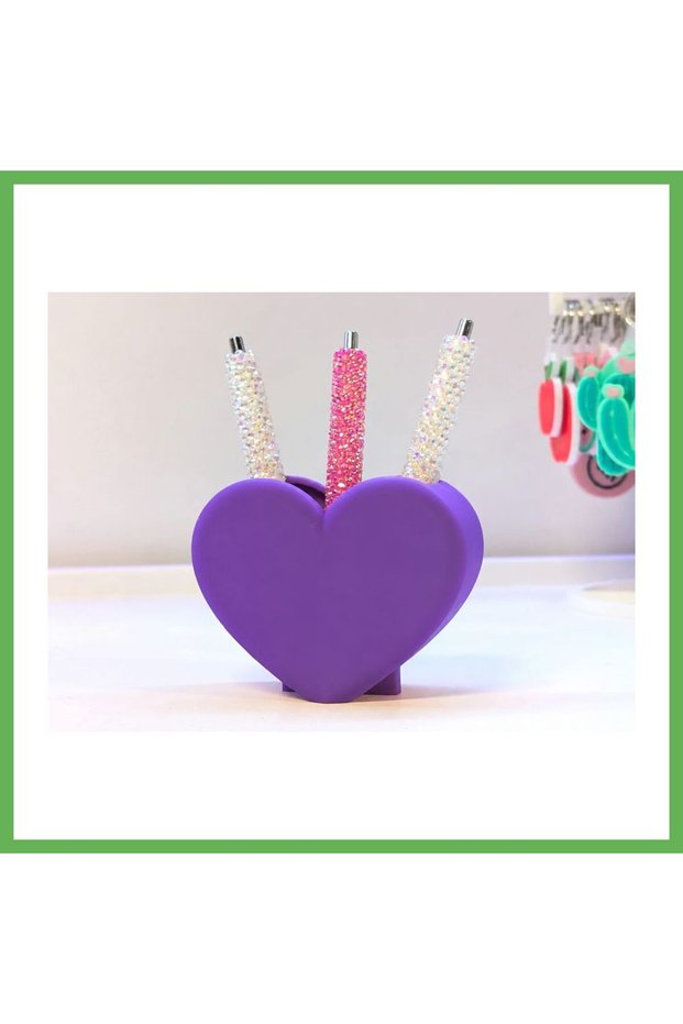 3D-Printed Shaped Pencil Holder - Desktop Organizer - Purple GEN01
