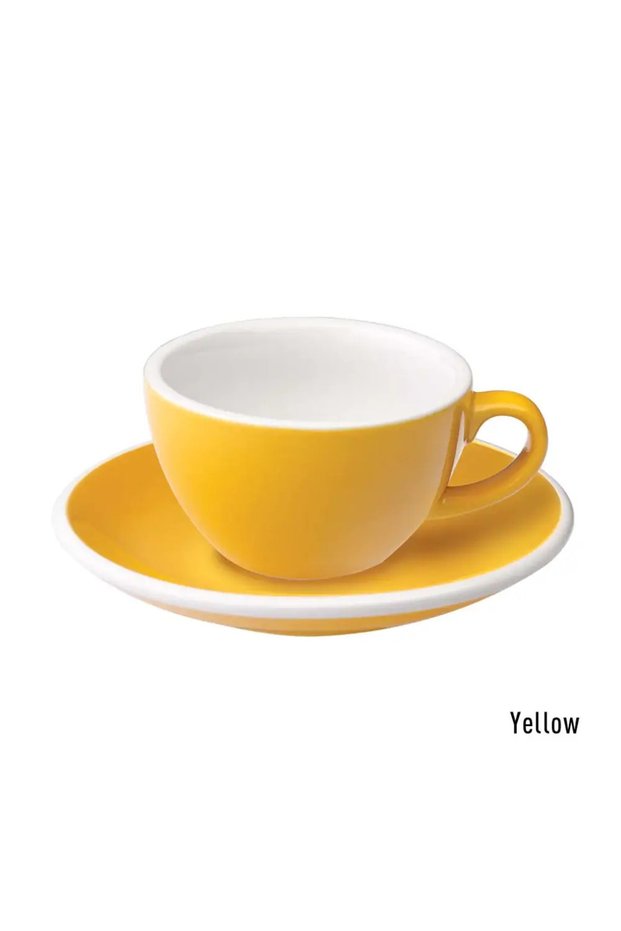 Loframex cups 150 ml - flat white - yellow