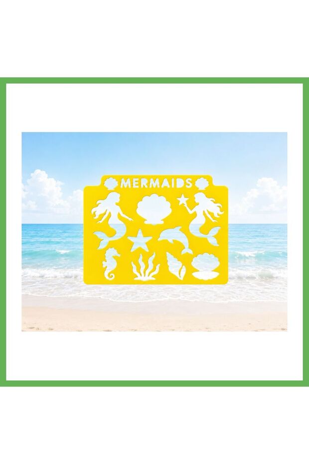 3D Print Mermaid-Themed Drawing Template - Multi-Pattern Template - Yellow GEN01