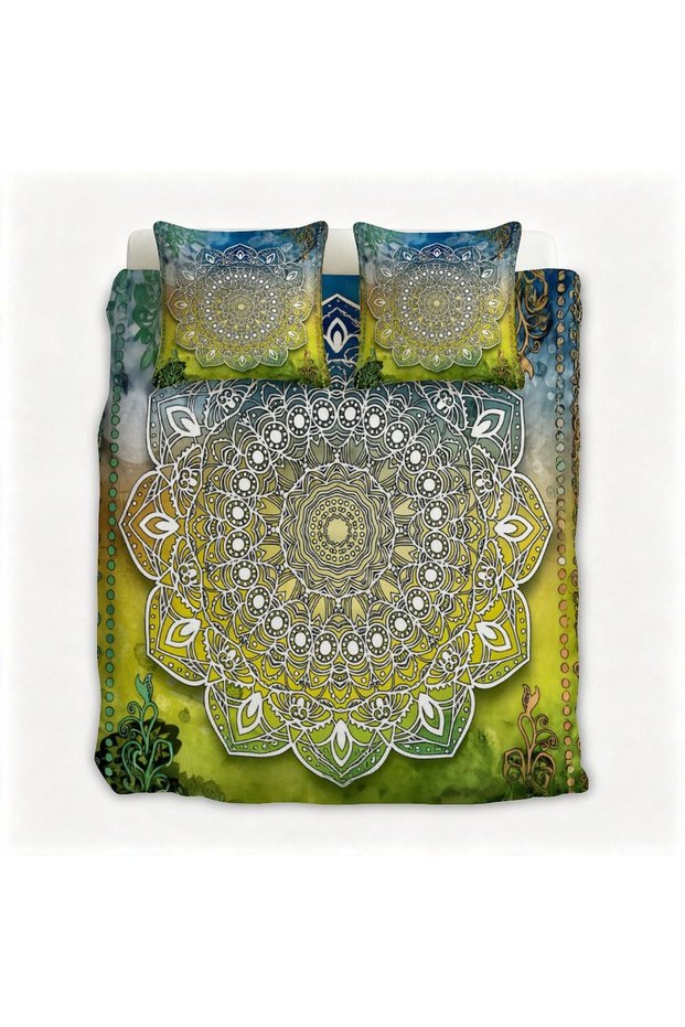 Modern Boho Design Flannel Bedding Set 3PCS, Soft Warm Bed Set