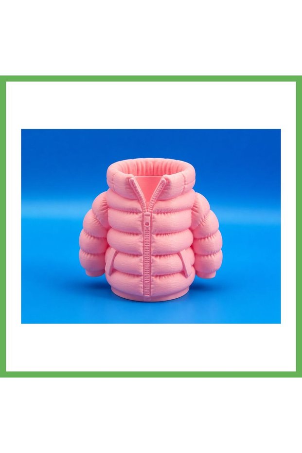 3D Printed Inflatable Pencil Holder - Desktop Organizer - Pink Gen01