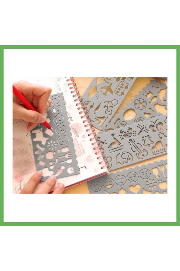 3D Printing Everyday Objects and Emoji Drawing Template - Multi-Pattern Template - Gray GEN01