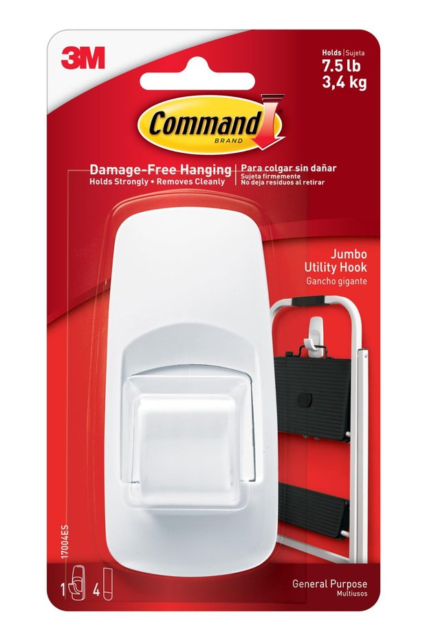 Jumbo Utility Hook with Strips, Holds 3.6 kg - Heavy Duty No Damage Adhesive Wall Hook