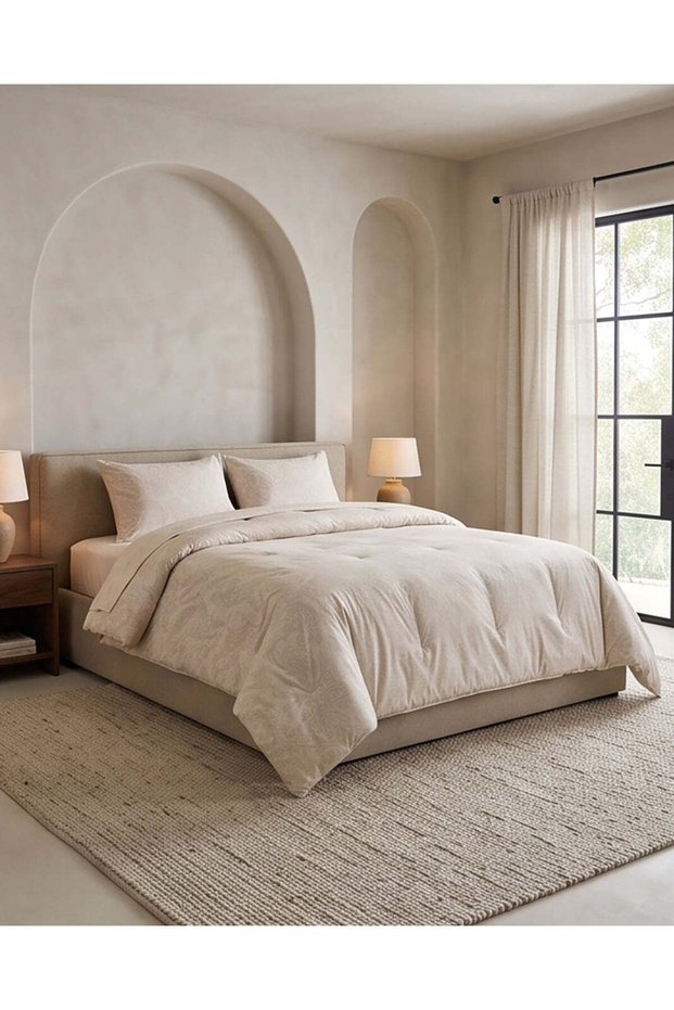 Beige Paisley Duvet Cover Set King 3 Pieces